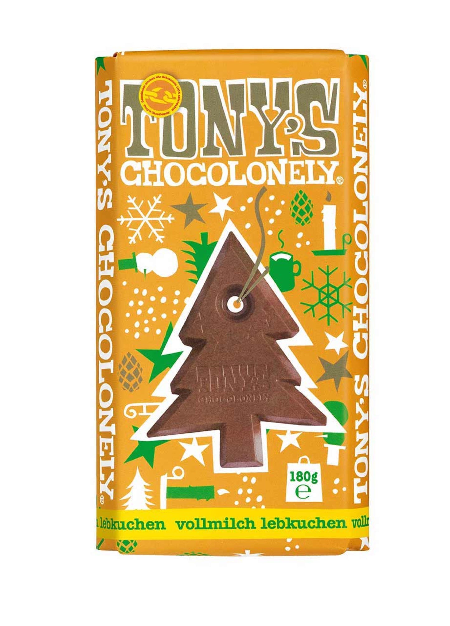 TONY`S CHOCOLONELY | Vollmilchschokolade mit Lebkuchen-Geschmack 180g Tafel | Schokolade kaufen