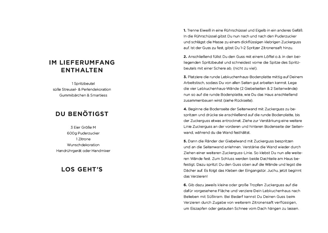 DIY Lebkuchenhaus inkl. Dekoration | Lebkuchenhaus zum Zusammenbauen & Verzieren inkl. Anleitung